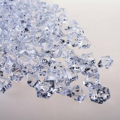 PMLAND Clear Acrylic Ice Rocks Crystals Cubes Gems 3lbs Bulk Bag for Table Decor