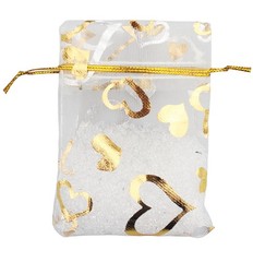 QIANHAILIZZ 100 Pack 2.8 x 3.5 Inch Flower Heart Organza Jewelry Gift Pouch C…