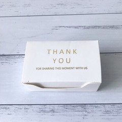 100x Gold Foil Rectangle Wedding Party Baptism White Favour Boxes Thank You Gift