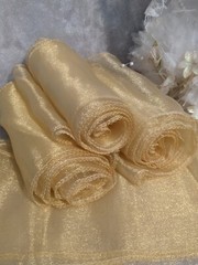 Gold Organza Chair Bow Sash Sashes 102″x6″ Wedding Banquet Reception 50 Pieces