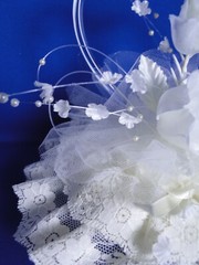 New Elegant Wedding Cake top with Acrylic Heart Background & white rose #150