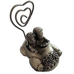 Pewter Place Card Holder JUST MARRIED Car Bride & Groom Wedding Favor