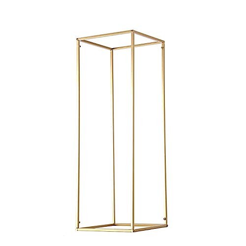 2 pcs 32-Inch Tall Gold Matte Metal Geometric Rectangular Stands 32″,