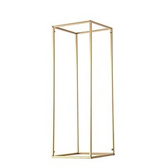 2 pcs 32-Inch Tall Gold Matte Metal Geometric Rectangular Stands 32″,