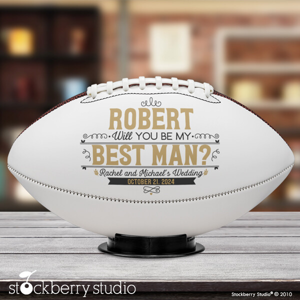Best Man Football Gift Proposal for Wedding Party Customizable with Name