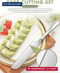 2-Piece Premium Cake Cutting Set, Exquisite Knife and Server with Serrated Desig
