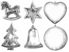 2 Clear Plastic Ball Heart fillable Ornament favor 2.5″