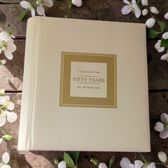 Hallmark 50th Anniversary Wedding Book Memory Golden Never Used Acid Free Pages
