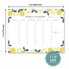 Weekly Planner Notepad – 9×7” inches, 52 tear off sheets – Undated Desk Pl