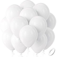 White Balloons Latex Party Balloons, 100 Pack 12 12inch (Normal) 04-white-g20