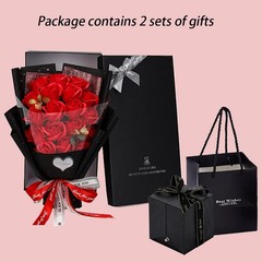 EIGHTOWN Roses Bouquet Artificial Flower – Preserved Red Rose 18, Bright