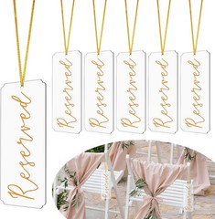 6 Pieces Reserved Signs for Wedding Chairs, Catcan Seating Clear