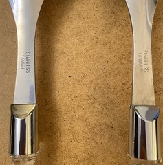 Vtg Clear Facet Lucite Handle Stainless Cake Knife Server Fork & Spoon 4pc Set