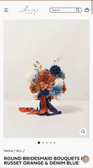 Lings Moments Wedding Flowers Set Russet Orange and Denim Blue