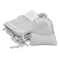 24-Pack Linen & White Organza Gift Bags with Drawstrings (Medium 5 x 7 1/4) –