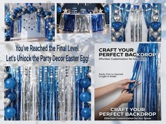 3-Pack Blue Silver Foil Fringe Curtain,Party Decoration Streamer | 9.9*6.5ft …