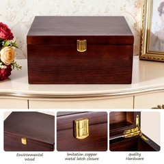 Larger Wooden Memory Wedding Keepsake Boxes With Hinged Lids – Decorative Sto…