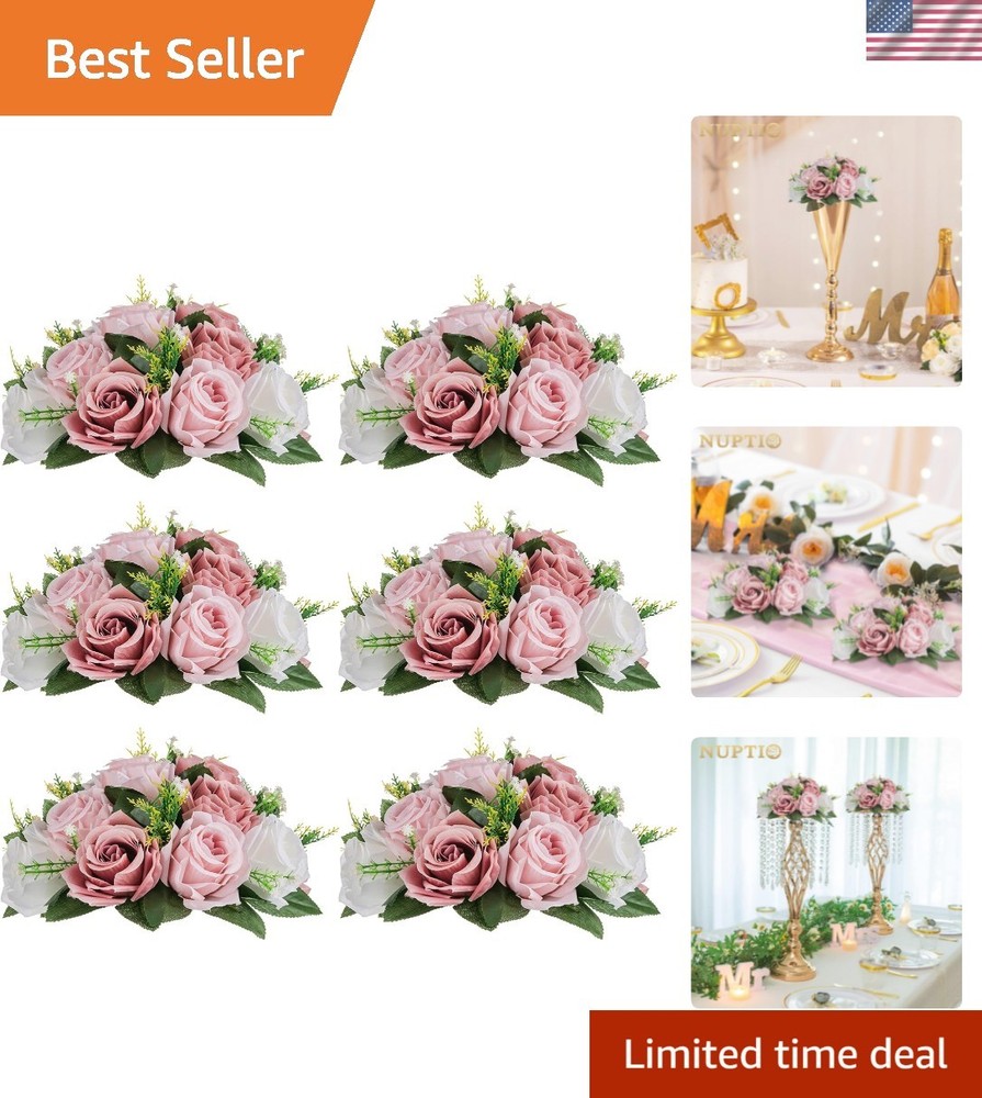 Multi-Function 9.5 In. Dusty Rose Flower Balls – 6 Pcs for Weddings & Parties