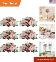Multi-Function 9.5 In. Dusty Rose Flower Balls – 6 Pcs for Weddings & Parties