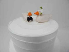 White Duck Love Birds Cake Topper Bride & Groom Wedding Engagement Anniversary