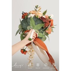 Terracotta Bridal Bouquet Artificial Flowers Wedding Decor Photoshoot Keepsake