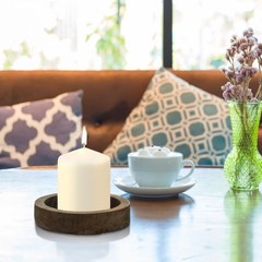 Stonebriar Unscented Pillar Candles – 35 Hour Burn Time, 3″ x 4″, Ivory