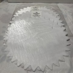 White Tulle Circles 9″ Round 125 Pieces Wedding Favors New Old Stock(56)
