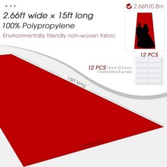 Red Carpet Runner for Party,140GSM 2.6FTx15FT Carpet Party Decorations Runway