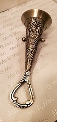 NEW! Vintage Look Bridal Bouquet Holder Tussy Mussy Posy BRUSHED PEWTER Look