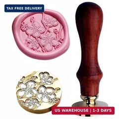 JUPPE 6pcs Flower Wax Seal Stamp Set, Cherry Blossom Rose Bell Orchid Branches T