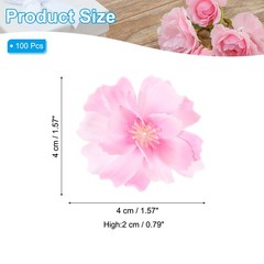100Pcs Fake Silk Flower Heads Artificial Cherry Blossom Wedding Light Pink