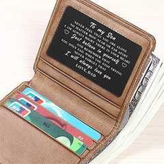 DEGASKEN To My Son Gifts Wallet Card from Dad, Encouragement 03 Son from Dad