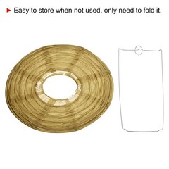 6pcs 10 Inch Folding Hanging Paper Lanterns Medium Lampshade Gold