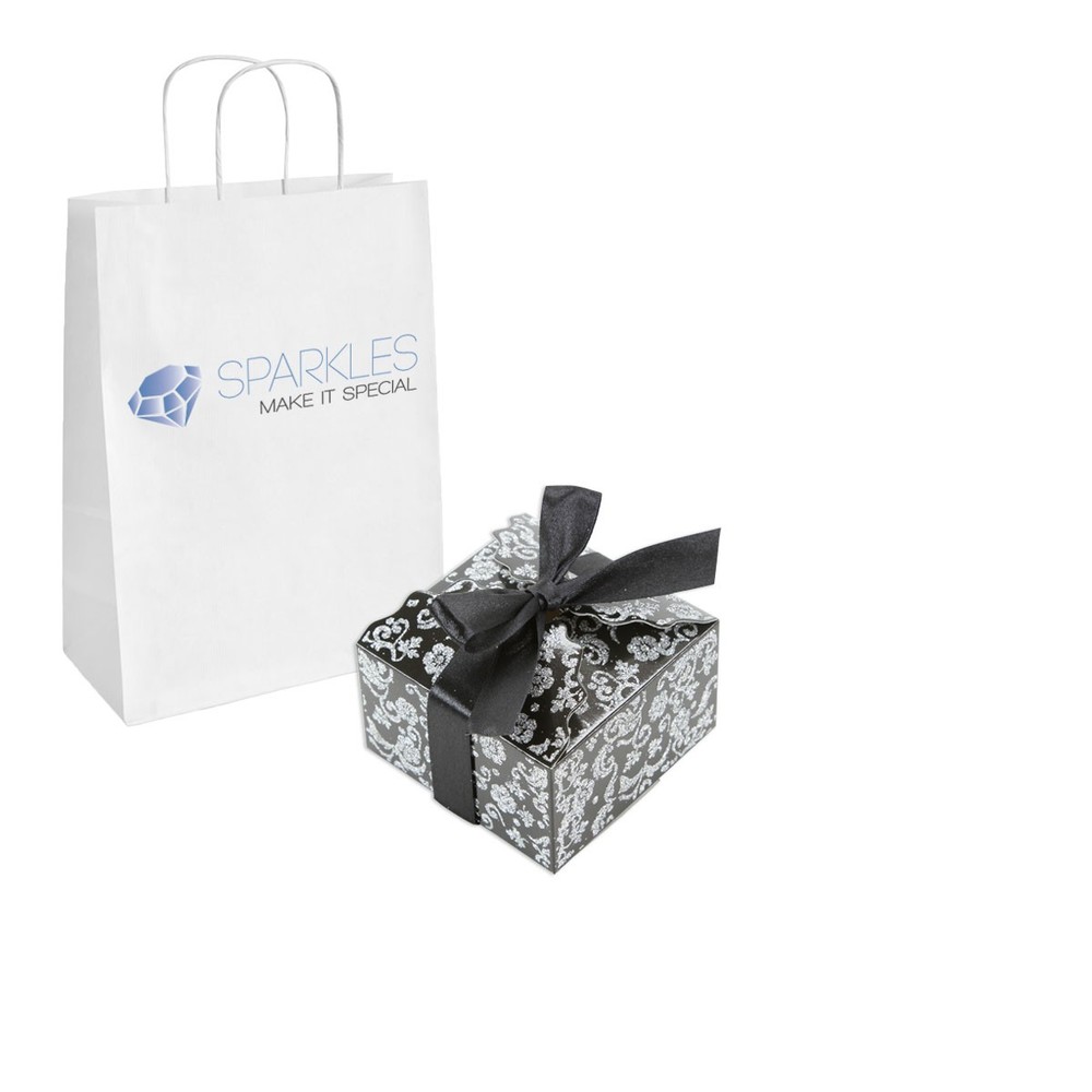100 Black Silver Medium Ribbon Wedding Favor Gift Boxes Party Event Candy Box