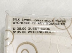 Silk Swirl Wedding Guest Book Bridal Taupe Book Monogam «B» $135 Value