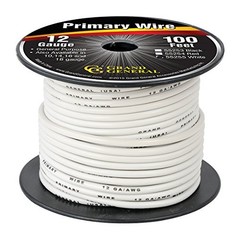 Grand General 55255 Primary Wire 100ft Roll with Spool (for 100 feet White