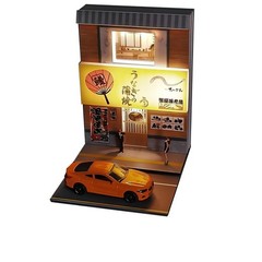 1:64 Double-Level Sushi Restaurant Diorama with LED Lights – Miniature Street…