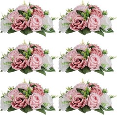Multi-Function 9.5 In. Dusty Rose Flower Balls – 6 Pcs for Weddings & Parties