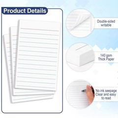 60 Pack 3 x 5 Index Cards Vertical Ruled Thick White Index Cards Lined Flash …