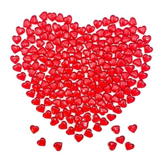 200pcs 3D Red Acrylic Heart, 22 mm Acrylic Hearts, Valentine’s Red-22mm-200pcs