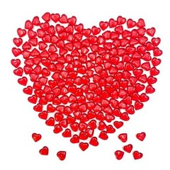 200pcs 3D Red Acrylic Heart, 22 mm Acrylic Hearts, Valentine’s Red-22mm-200pcs