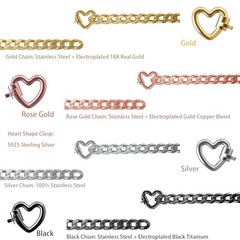 Permanent Couples Bracelet Kit – Locking Heart Clasp DIY Bracelet Gold + Black
