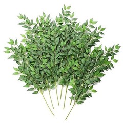 12pcs 28» Artificial Italian Ruscus Greenery Stems, Faux Hanging Greenery