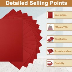 Silunkia 40 Sheets Christmas Red Cardstock 8.5 x 11 Craft 40 Sheets,