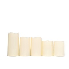 5 pcs 4″ 5″ 6″ tall Ivory LED Pillar Candles Lights Remote Control Party Sale
