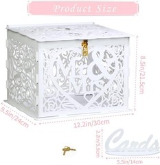 Wedding Money Box Holder with Sign, Large Rustic Wood Wooden DIY Envelop Gift…