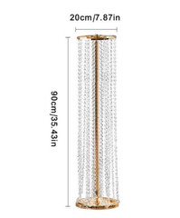 Skyshalo 4-Pieces 35.43″ Tall Crystal Wedding Flowers Stand Centerpieces Vases
