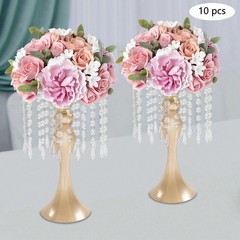 10Pcs 35cm Crystal Beads Flower Stand Table Decor