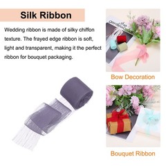 3 Rolls Ribbon Crinkle Chiffon 1″ 6Yard Purple Light Purple Grey Purple