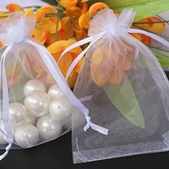 5×7 Inch Organza Gift Bag with Drawstring for Jewelry,Candy,50 5×7 Inches White